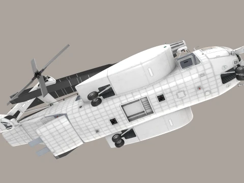 MH-53E Sea Dragon Blank Livery Static --257-- 3D Model