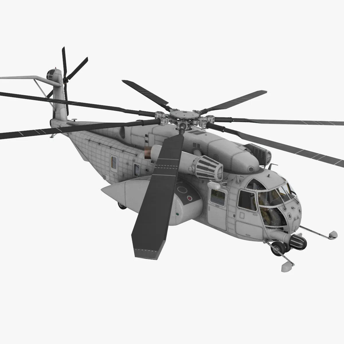 MH-53E Sea Dragon Blank Livery Basic Animanation --257-- 3D Model .c4d .max .obj .3ds .fbx .stl .blend 