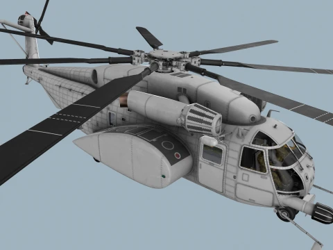 MH-53E Sea Dragon Blank Livery Basic Animanation --257-- 3D Model