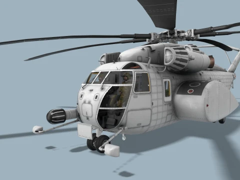 MH-53E Sea Dragon Blank Livery Complex Animation --257-- 3D Model