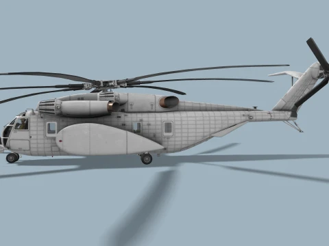 MH-53E Sea Dragon Blank Livery Complex Animation --257-- 3D Model