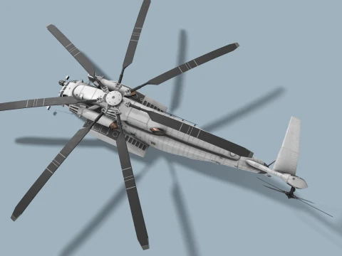 MH-53E Sea Dragon Blank Livery Complex Animation --257-- 3D Model