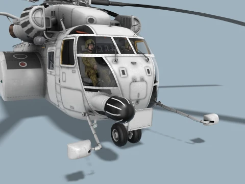 MH-53E Sea Dragon Blank Livery Complex Animation --257-- 3D Model