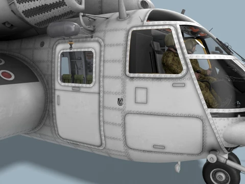MH-53E Sea Dragon Blank Livery Complex Animation --257-- 3D Model