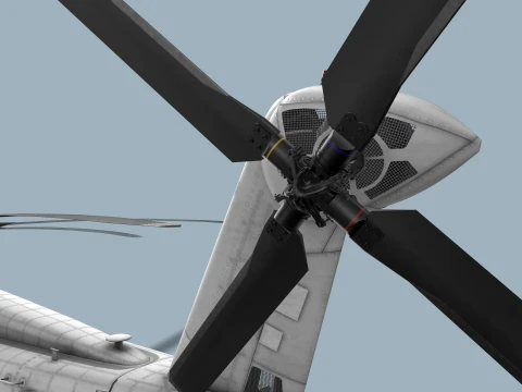 MH-53E Sea Dragon Blank Livery Complex Animation --257-- 3D Model