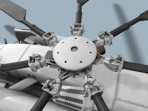 MH-53E Sea Dragon Blank Livery Complex Animation --257-- 3D Model