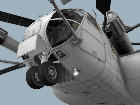 MH-53E Sea Dragon Blank Livery Complex Animation --257-- 3D Model