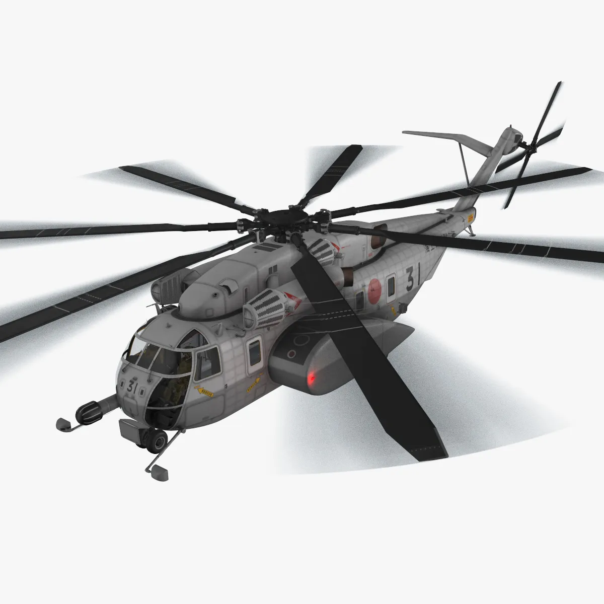 MH-53E Sea Dragon JMSDF Complex Animation --258-- 3D Model .c4d .max .obj .3ds .fbx .stl .blend 