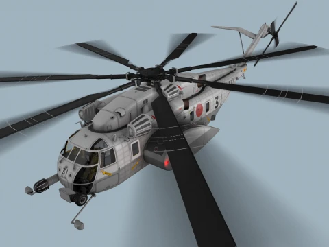 MH-53E Sea Dragon JMSDF Complex Animation --258-- 3D Model