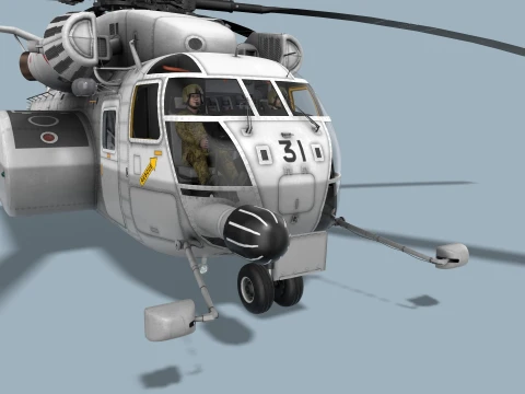 MH-53E Sea Dragon JMSDF Complex Animation --258-- 3D Model
