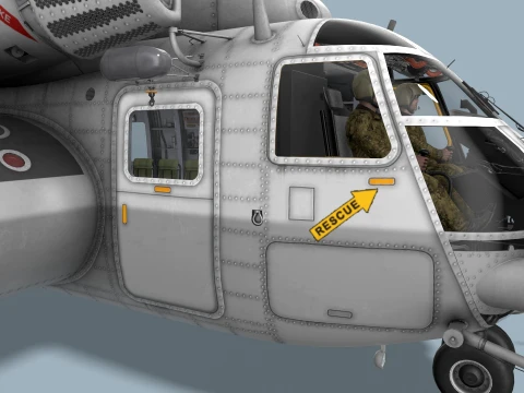 MH-53E Sea Dragon JMSDF Complex Animation --258-- 3D Model