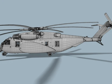 MH-53E Sea Dragon JMSDF Complex Animation --258-- 3D Model