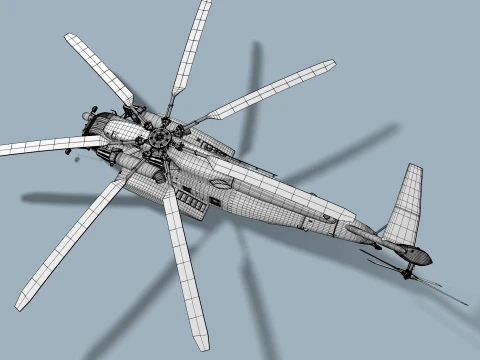 MH-53E Sea Dragon JMSDF Complex Animation --258-- 3D Model