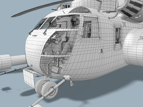 MH-53E Sea Dragon JMSDF Complex Animation --258-- 3D Model