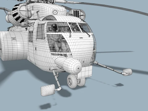 MH-53E Sea Dragon JMSDF Complex Animation --258-- 3D Model