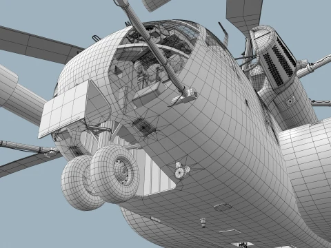 MH-53E Sea Dragon JMSDF Complex Animation --258-- 3D Model