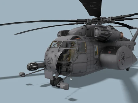 MH-53E Sea Dragon US Navy Basic Animation --259-- 3D Model