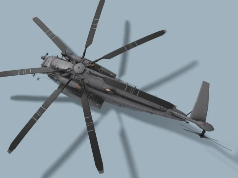 MH-53E Sea Dragon US Navy Basic Animation --259-- 3D Model