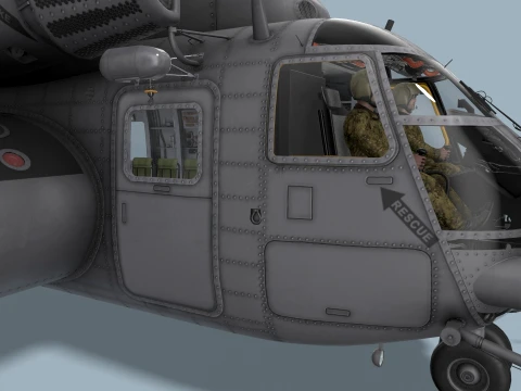 MH-53E Sea Dragon US Navy Basic Animation --259-- 3D Model