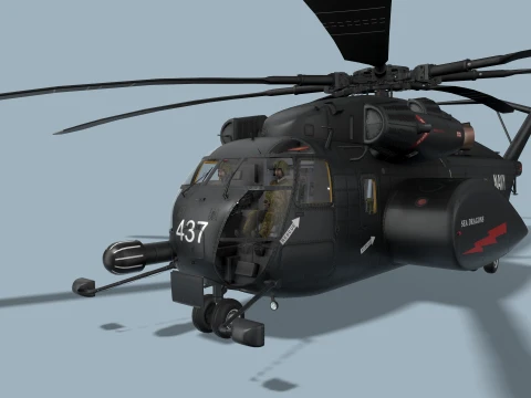 MH-53E Sea Dragons US Navy Basic Aniamtion --260-- 3D Model