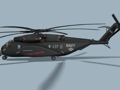 MH-53E Sea Dragons US Navy Basic Aniamtion --260-- 3D Model