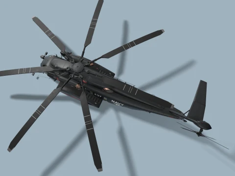 MH-53E Sea Dragons US Navy Basic Aniamtion --260-- 3D Model
