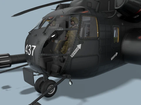 MH-53E Sea Dragons US Navy Basic Aniamtion --260-- 3D Model
