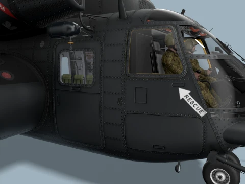 MH-53E Sea Dragons US Navy Basic Aniamtion --260-- 3D Model