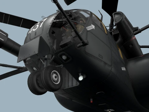 MH-53E Sea Dragons US Navy Basic Aniamtion --260-- 3D Model