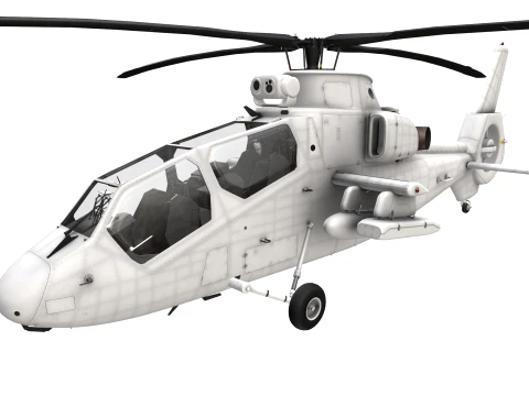 Helicopter OH-1 Ninja Blank Livery Static --443-- 3D Model