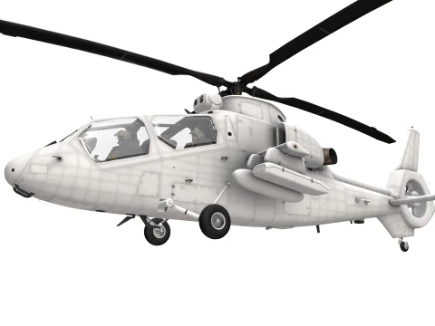 Helicopter OH-1 Ninja Blank Livery Basic Animation --443-- 3D Model