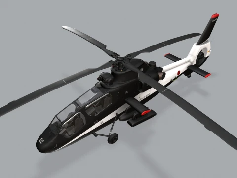 Helicopter OH-1 Ninja JGSDF Black Static --445-- 3D Model