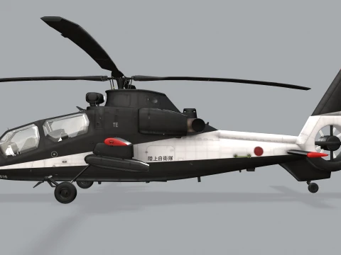Helicopter OH-1 Ninja JGSDF Black Static --445-- 3D Model