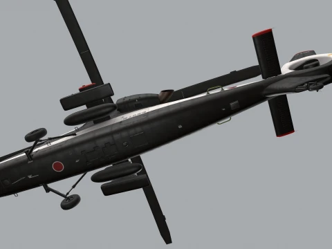 Helicopter OH-1 Ninja JGSDF Black Static --445-- 3D Model