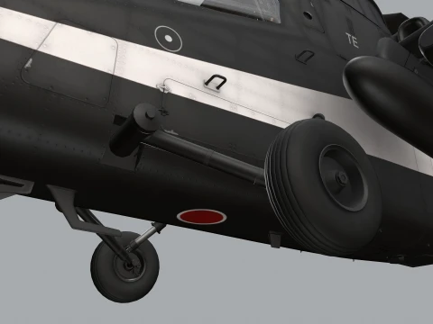 Helicopter OH-1 Ninja JGSDF Black Static --445-- 3D Model