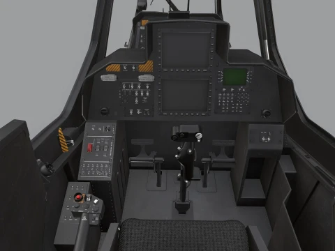 Helicopter OH-1 Ninja JGSDF Black Static --445-- 3D Model