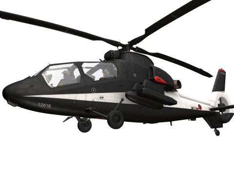 Hélicoptère OH-1 Ninja JGSDF Black Basic Animation --445-- Modèle 3D