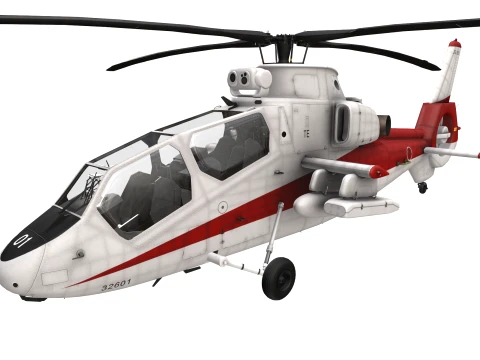 Helicopter OH-1 Ninja JGSDF White Static --446-- 3D Model