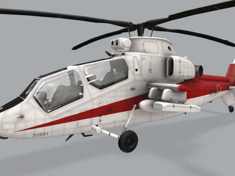 Helicopter OH-1 Ninja JGSDF White Static --446-- 3D Model