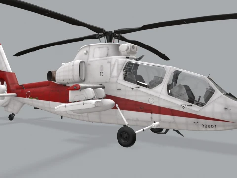 Helicopter OH-1 Ninja JGSDF White Static --446-- 3D Model