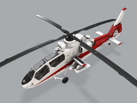 Helicopter OH-1 Ninja JGSDF White Static --446-- 3D Model