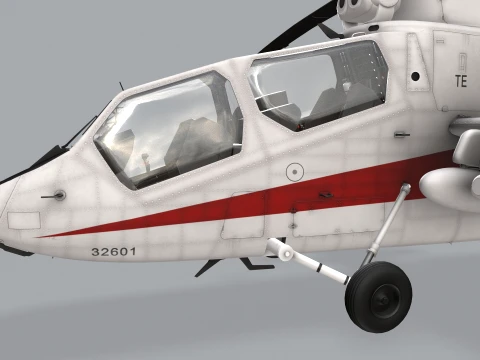 Helicopter OH-1 Ninja JGSDF White Static --446-- 3D Model