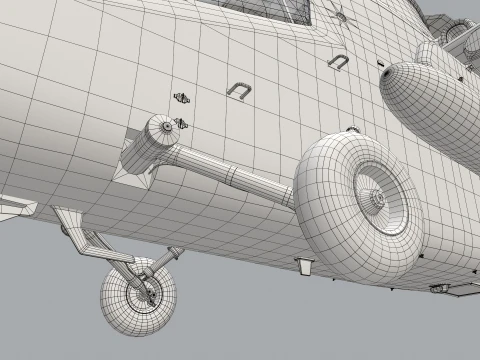 Helicopter OH-1 Ninja JGSDF White Static --446-- 3D Model