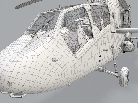 Helicopter OH-1 Ninja JGSDF White Static --446-- 3D Model
