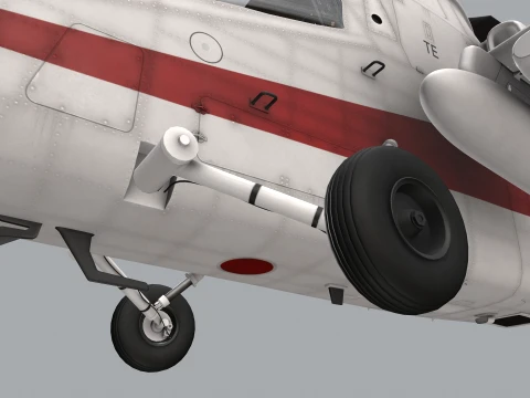 Helicopter OH-1 Ninja JGSDF White Basic Animation --446-- 3D Model