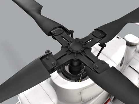 Helicopter OH-1 Ninja JGSDF White Basic Animation --446-- 3D Model