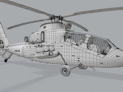Helicopter OH-1 Ninja JGSDF Winter Static --447-- 3D Model