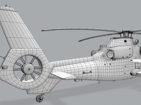 Helicopter OH-1 Ninja JGSDF Winter Static --447-- 3D Model