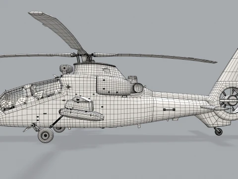 Helicopter OH-1 Ninja JGSDF Winter Static --447-- 3D Model