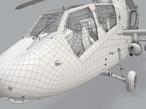 Helicopter OH-1 Ninja JGSDF Winter Static --447-- 3D Model